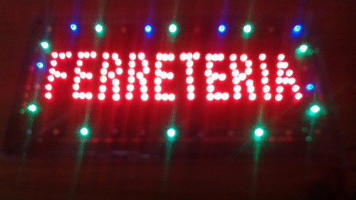 Cartel Led Ferreteria Abierto Oferta X 10 O + O La Q`quieras 0