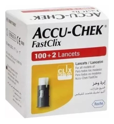 Accu-chek Fastclix 100+2 Lancetas Para Punzador. 0