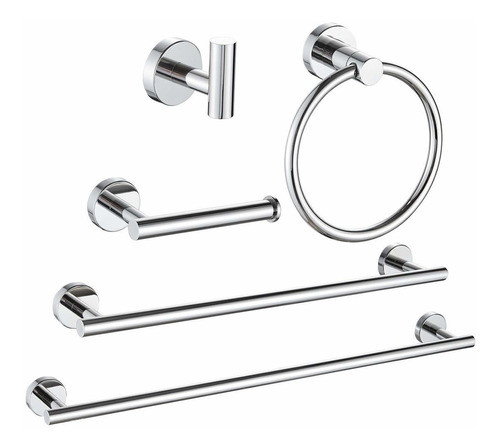 Set De 5 Accesorios Para Baño Cromo Pulido Marmolux Acc -89 0