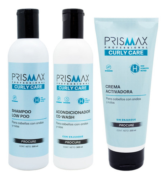 Prismax Curly Care Kit Shampoo + Enjuague + Crema Activadora 0