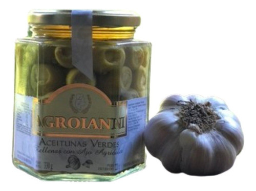 Aceitunas Rellenas Con Ajos Agridulces X330g - Agroianni 0