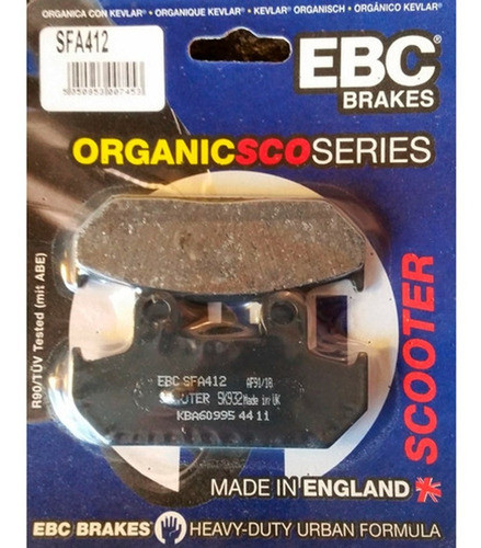 Pastilha De Freio Ebc Sfa412 0