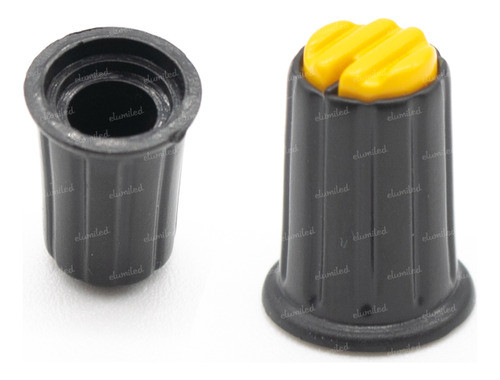 10 Perillas Potenciometro Amarilla 12mm Alto X 16mm Estriado 0
