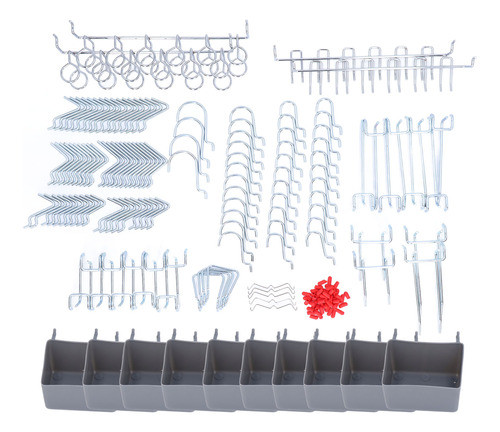 Pegboard Bin, 228 Unidades, Sortimento De Ganchos, Organizad 0
