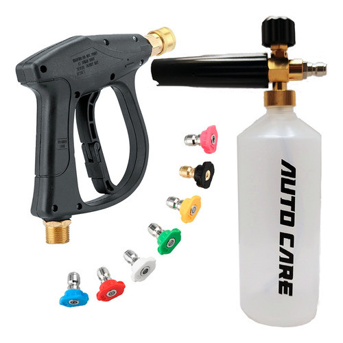 Pistola Corta Foam Lance Profesional Acople Rapido + 3 Picos 0