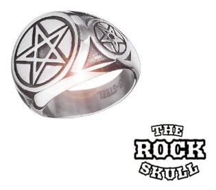 Anillo Estrella Cinco Puntas Acero Quirúrgico Rock 0