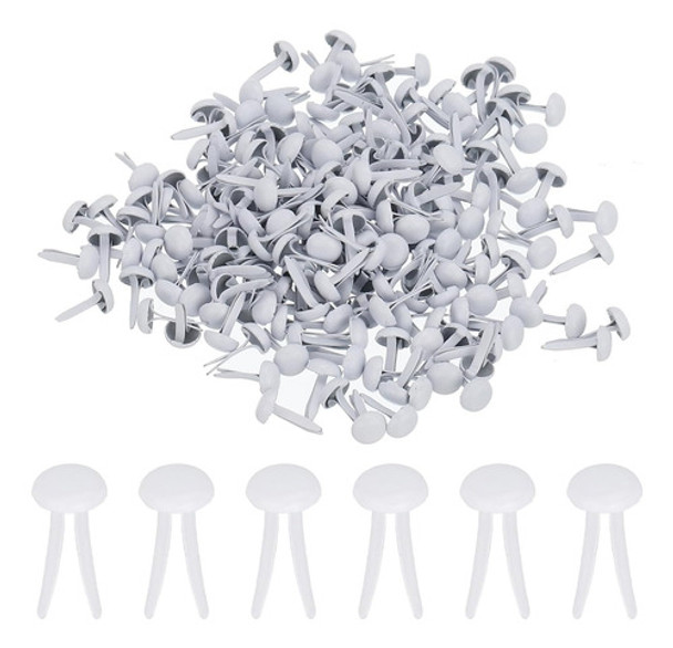 Broches Metal Blancos Redondos 4,5 X 8 Mm 200 Unidades 0