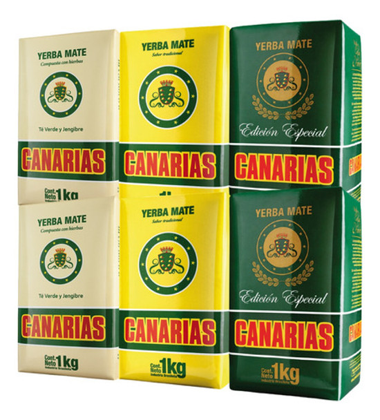 Yerba Mate Canarias Mix Tradicional Te Verde Especial 6x1kg 0