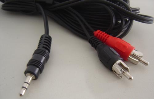 Cable Mini Plug 3.5 A 2 Rca  De 5 Metros (para Mp3 Mscompu10 0