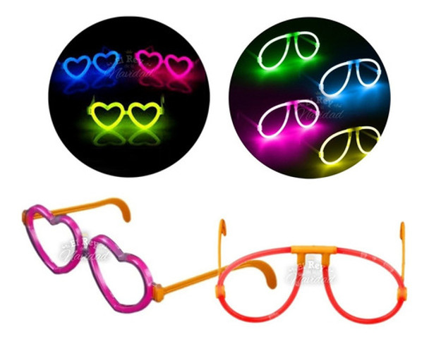 Set Cotillon Luminoso Lentes Anteojos Quimicos Neon X 12 U. 0
