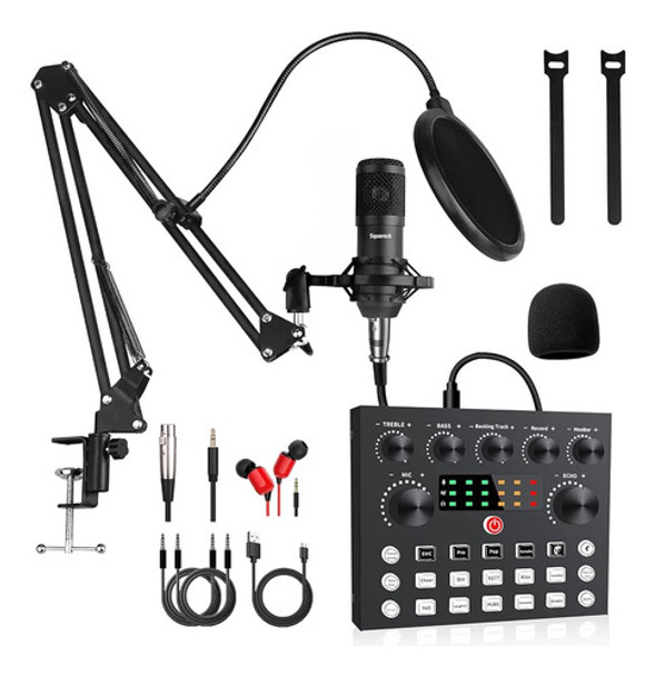 Paquete De Equipo De Podcast, Interfaz De Audio Con Mezclado 0