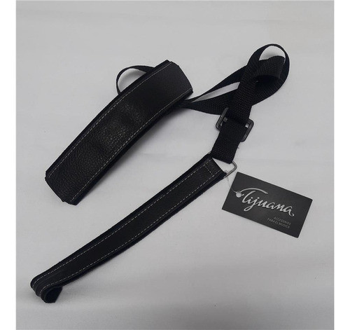 Correa Tijuana Guitarra Clásica Un Enganche Color Negro 0