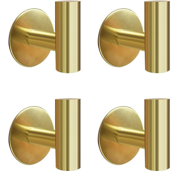 Ganchos Adhesivos Toallas Baño Set X 4 Unidades Dorados 0