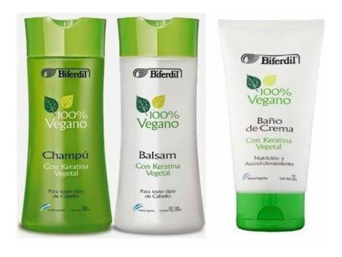 Biferdil Vegano Shampoo + Balsamo + Baño Crema 0
