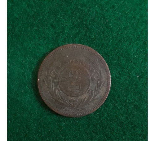 Moneda Uruguay 2 Centésimos 1869 0