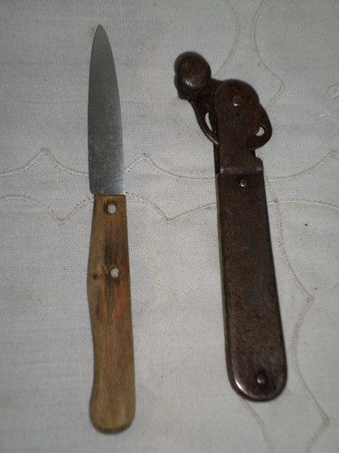 Antigua Cuchilla Cuchillo Forelle Mertens Y Abrelatas Sieger 0