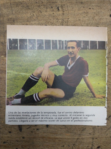 Recorte Lanús Delantero Arrieta 1939 0