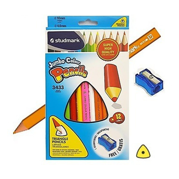 Lapices De Colores Studmark Jumbo Triangulares X 12 0
