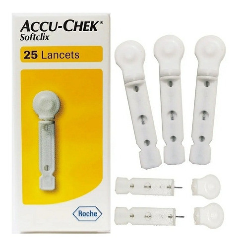 Lancetas Accuchek Softclix Caixa C/25un Controle De Glicemia 0