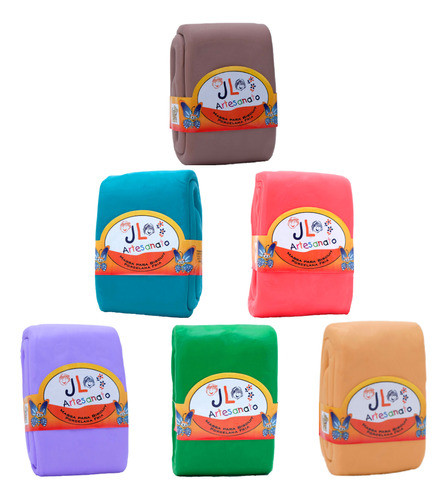 Kit 6 Massa Para Biscuit Jl 1kg Cada - Escolha Sua Cor 0