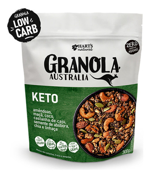 Granola Keto Harts Vegana Low Carb Sem Glúten - 300g 0 Granola Keto Harts Vegana Low Carb Sem Glúten - 300g 0