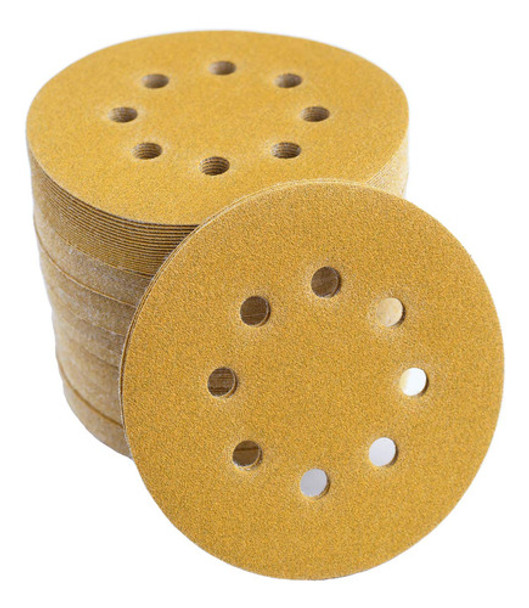 Discos De Lijado 13cm, 8 Agujeros, Papel 120 Granos, Paq 100 0