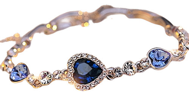 Océano Azul Cristal Rhinestone Corazón Fiesta Baile Nupcial 0