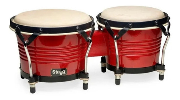 Bongo 6,5 Y 7,5 Pulgad Stagg Sb200 Afinable C/ Parche Cuero 0