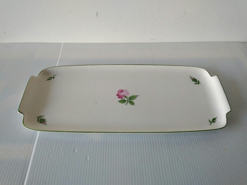 Antigua Bandeja Rectangular En Porcelana Alemana 0