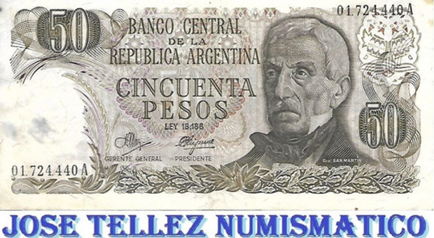Bottero 2363 50 Pesos Ley 18188 Serie A Mb- Palermo 0