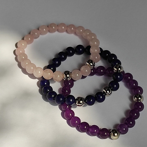 Pulsera Gemas Agatas Cuarzo Jade Ojo Tigre Jasper Amatista 0