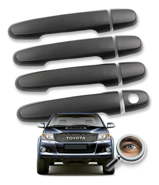 Hilux 2006 15 / 4 Cubre Manijas Negras Mate Trd Tuningchrome 0