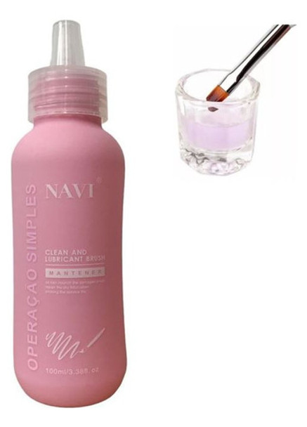 Limpiador Y Lubricante De Pinceles 100ml Navi Acrilico Gel 0