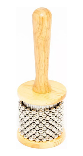 Cabasa Parquer Chica 8,7 Cm De Madera Con Aros Metal 0