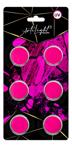 Maquillaje Artistico Rosa Fluo X6u - Cotillón Waf 0