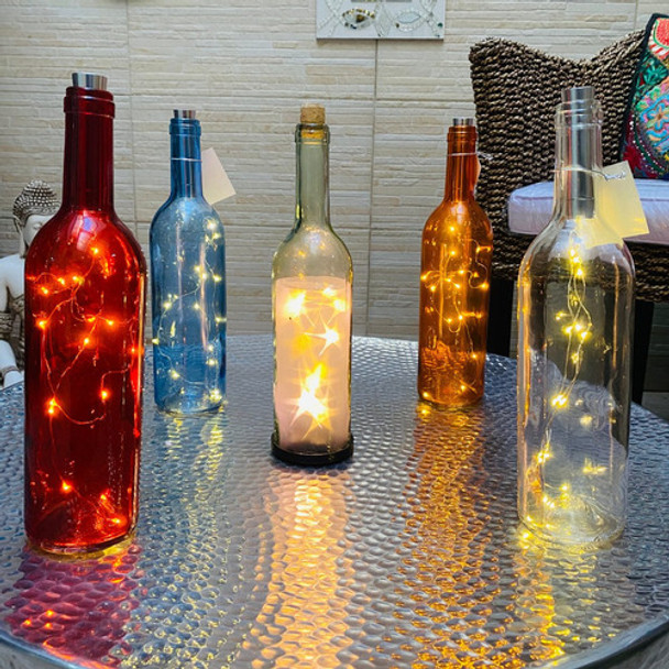Promo X 5 Botellas Con Luz Led Fanales Faroles 31 Cm Fiestas 0