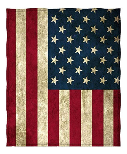 Goodbath Manta De Forro Polar Con Bandera De Estados Unidos, 0