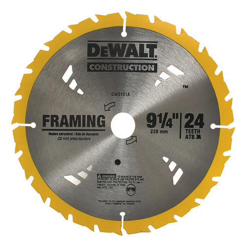 Lâmina Para Serra Circular 9.1/4  24 Dentes Dewalt Dw3131a D 0