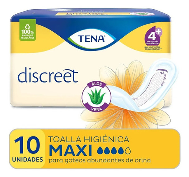 Tena Discreet Maxi X 10 Con Aloe Vera M A F 0