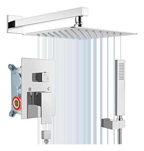 Midanya Sistema De Ducha De Lluvia Cromado Pulido 0