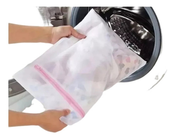 Saco Para Lavar Roupas Delicadas Com Ziper 40x30cm 0