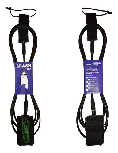 Leash Sda 10' Pés Regular Injetado Preto - Longboard 0
