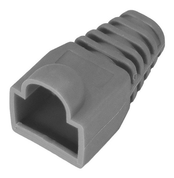 100 Pç Capa Cover Protetora P/ Conector Rj45 Tipo Boot Cinza 0