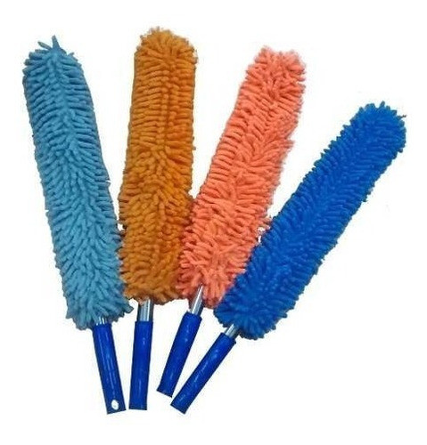 Plumero Cepillo Microfibra Mango Metalico Colores Surtidos 0