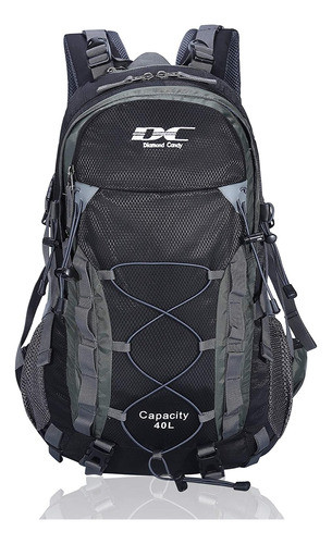 Mochila Camping Impermeable Negra Ligera 40l 0