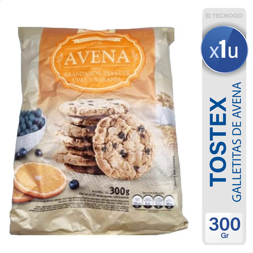 Galletitas Tostex De Avena Arandanos Y Naranja Con Pasas 0