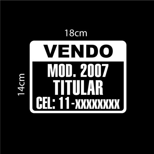 Cartel Calco Vinilo Vendo Auto X 3 Unidades 0
