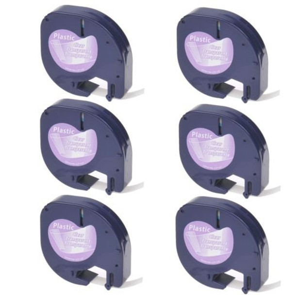 6pk Platic Etiqueta Cinta Para Dymo Letra Tag Plus Lt100t Lt 0