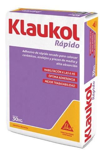 Pegamento Adhesivo Klaukol Rápido Habilitacion Urg 12 Horas 0