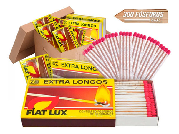Fosforo Extra Longo Fiat Lux 6 Caixa Com 50 Unidades 0 Fosforo Extra Longo Fiat Lux 6 Caixa Com 50 Unidades 0